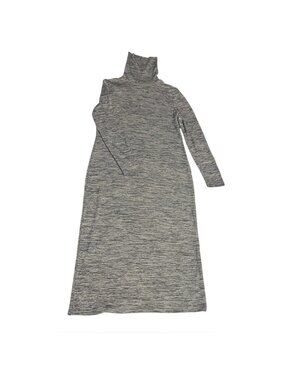 Kensie Turtleneck Midi Sweater Dress Knit Grey size Medium